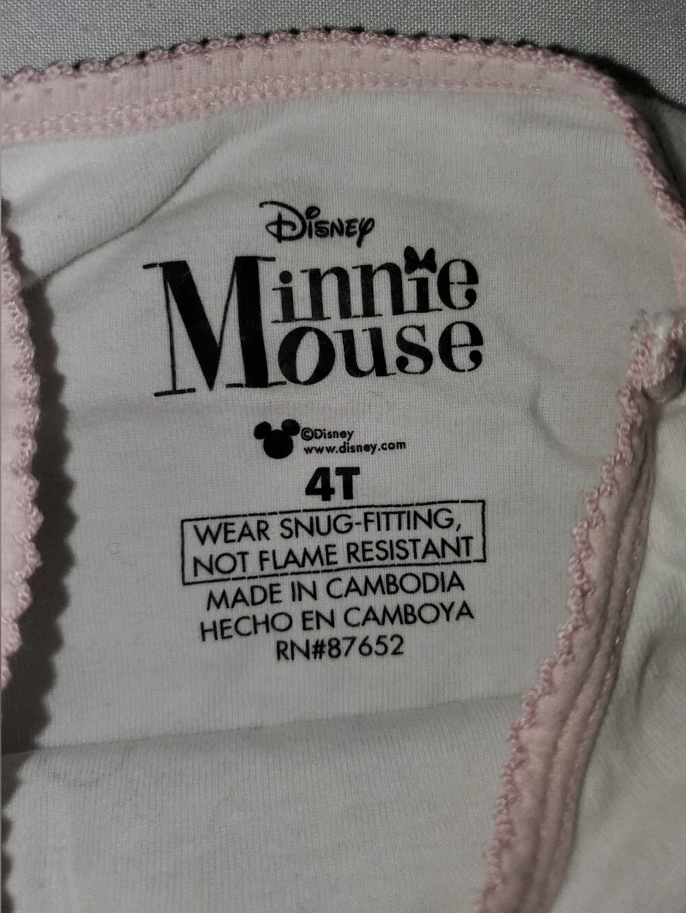 Disney Minnie Mouse White Top with Pink & Orange Dot Shorts Pajama Set
